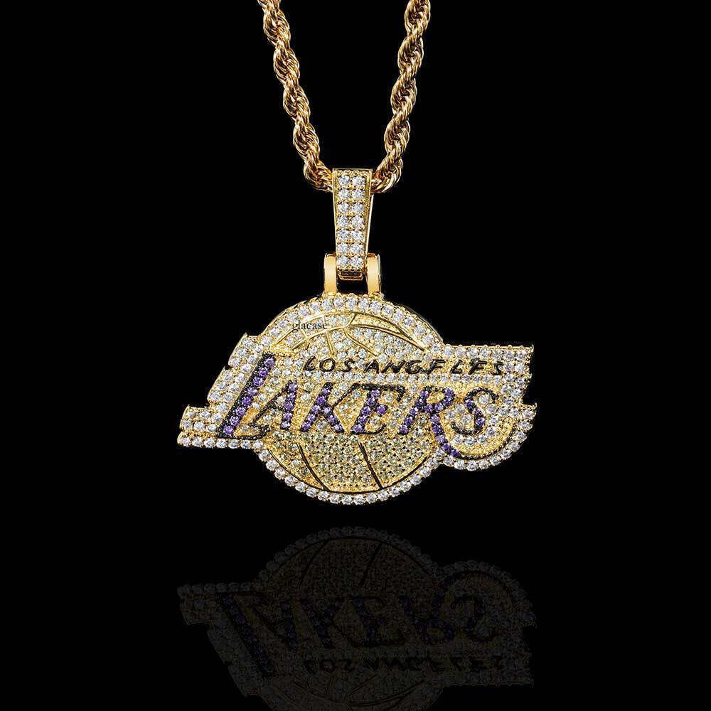 Jewelry Lakers Team Pendant Micro Paved Moissanite chain Personality Trendy Hip Hop Fan Men's Necklace