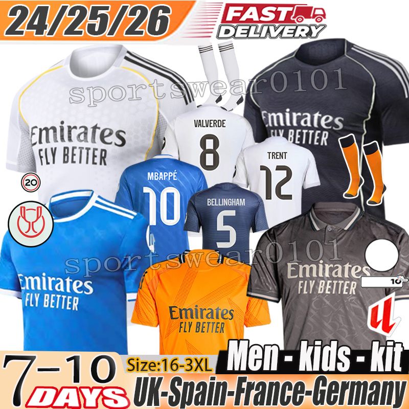 25 26Season madrids Soccer jersey 9 MBAPPE 5 BELLINGHAM 7 VINI JR kits 2024 football shirt Valverde Endrick RODRYGO MODRIC Arda Guler kits kids adults kits