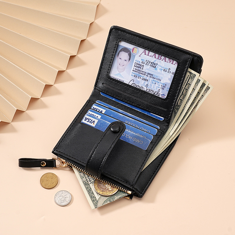 Cross-border Women's Macaron Short Korean Style Luxury Bag Wallet Crocodile Pattern Multi-card Slot Daily Versatile Fresh Women's Wallet