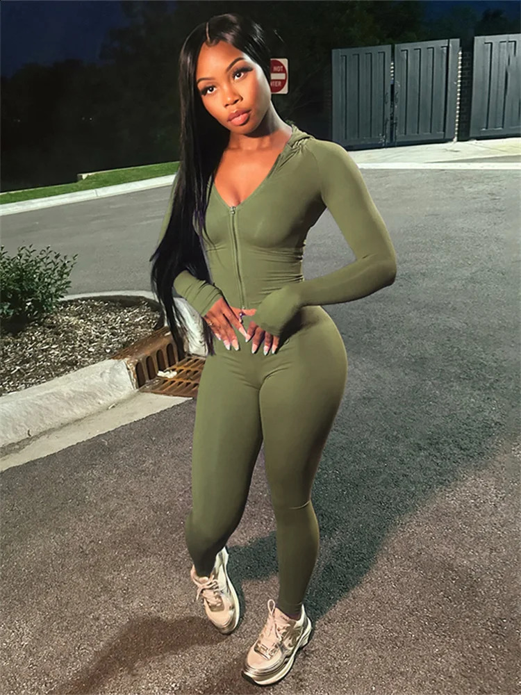 Nibber Sporty Casual 2 Piece Set Women Tracksuit Hooded Zip Crop TopsLeggings Fitness Soft Stretch Streetwear Activity Suit 250809