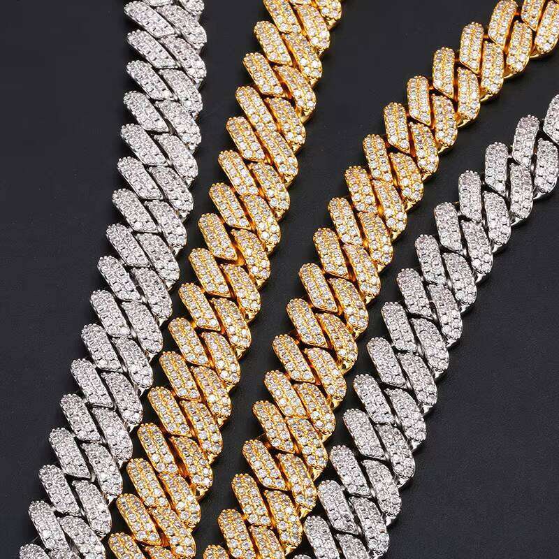 14mm Hip Hop Full Rhombus Cuban Chain Men's Necklace