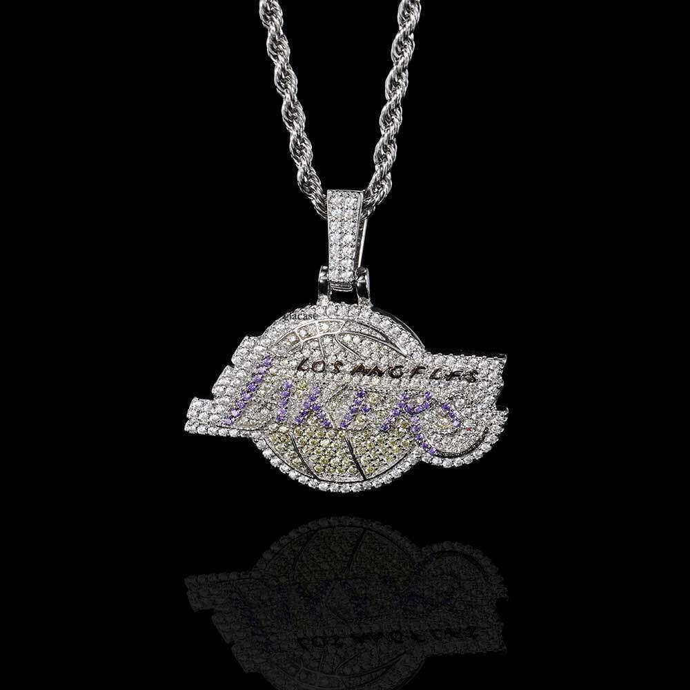 Jewelry Lakers Team Pendant Micro Paved Moissanite chain Personality Trendy Hip Hop Fan Men's Necklace