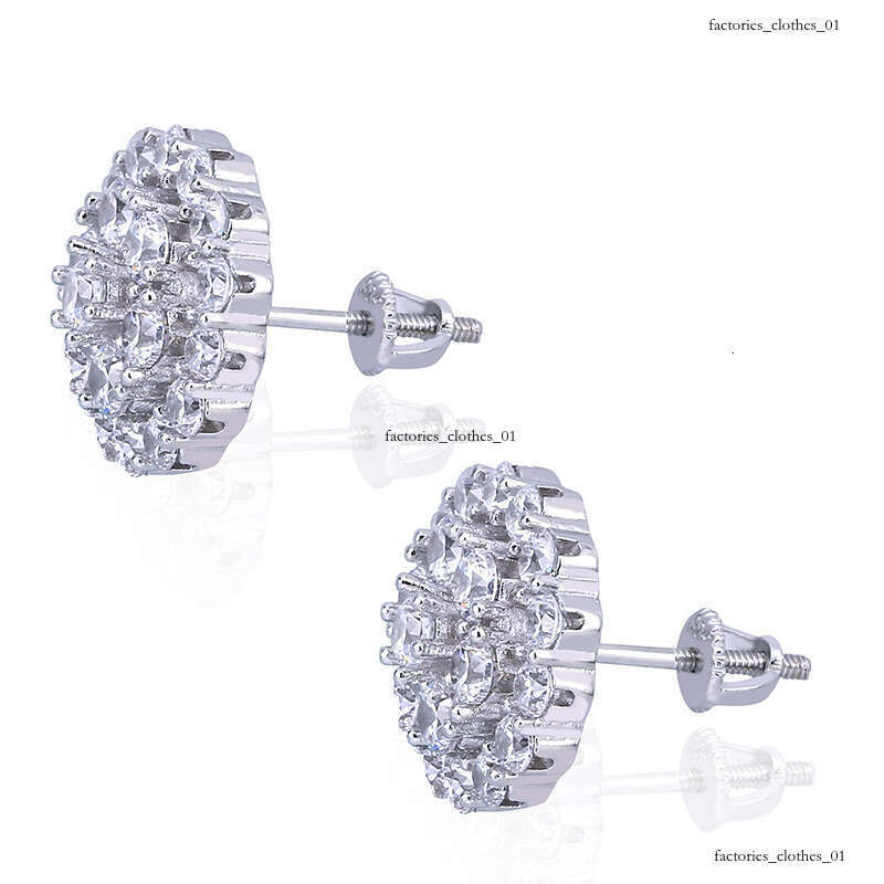 Full Zircon Gold-Plated Earrings Hip-Hop Trendy Ear Gold Jewelry