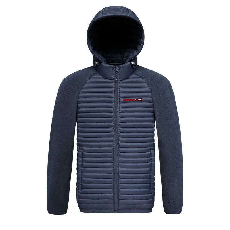 Clothing 25 New Cross Border Winter Men's Long Strip Detachable Hooded Spliced Sleeves Popular Cotton Coat