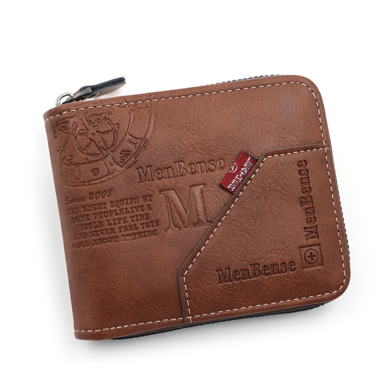 European And American Fashion Zipper Luxury Bag Bag Men's Short Wallet Large Capacity Coin Purse Multi-card Slots 70% Off Zipper Bag Men's W