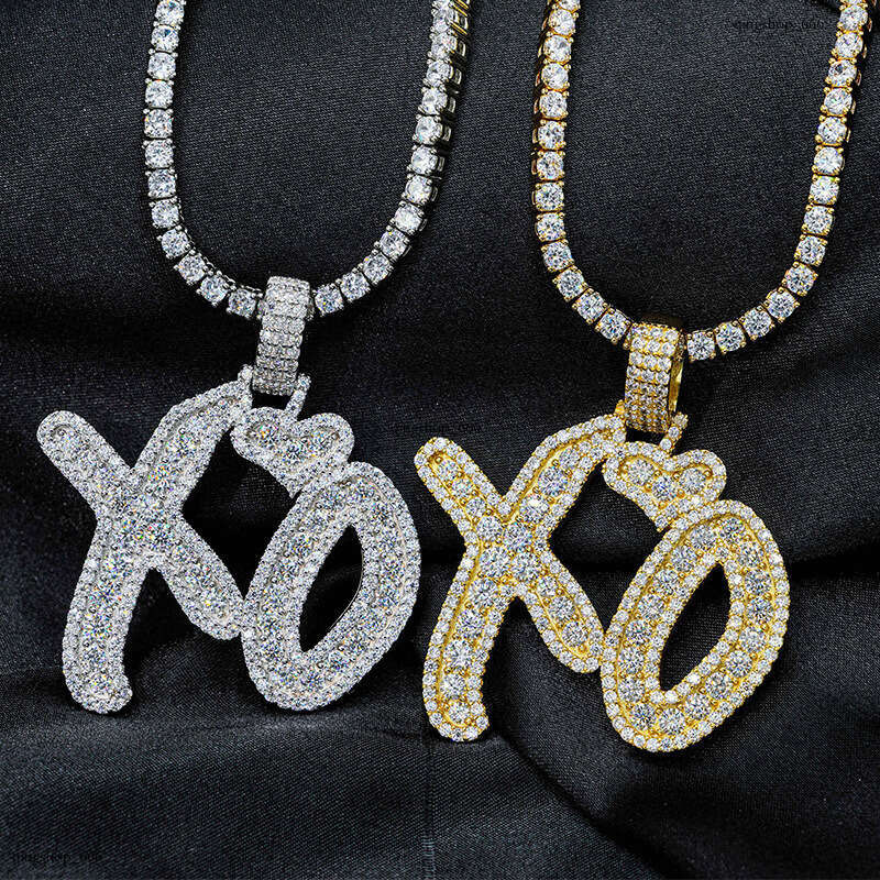 Hiphop Personality Iced Out VVS XO Full Dia Inlaid D Color Moissanite Necklace Pendant Hot Sale