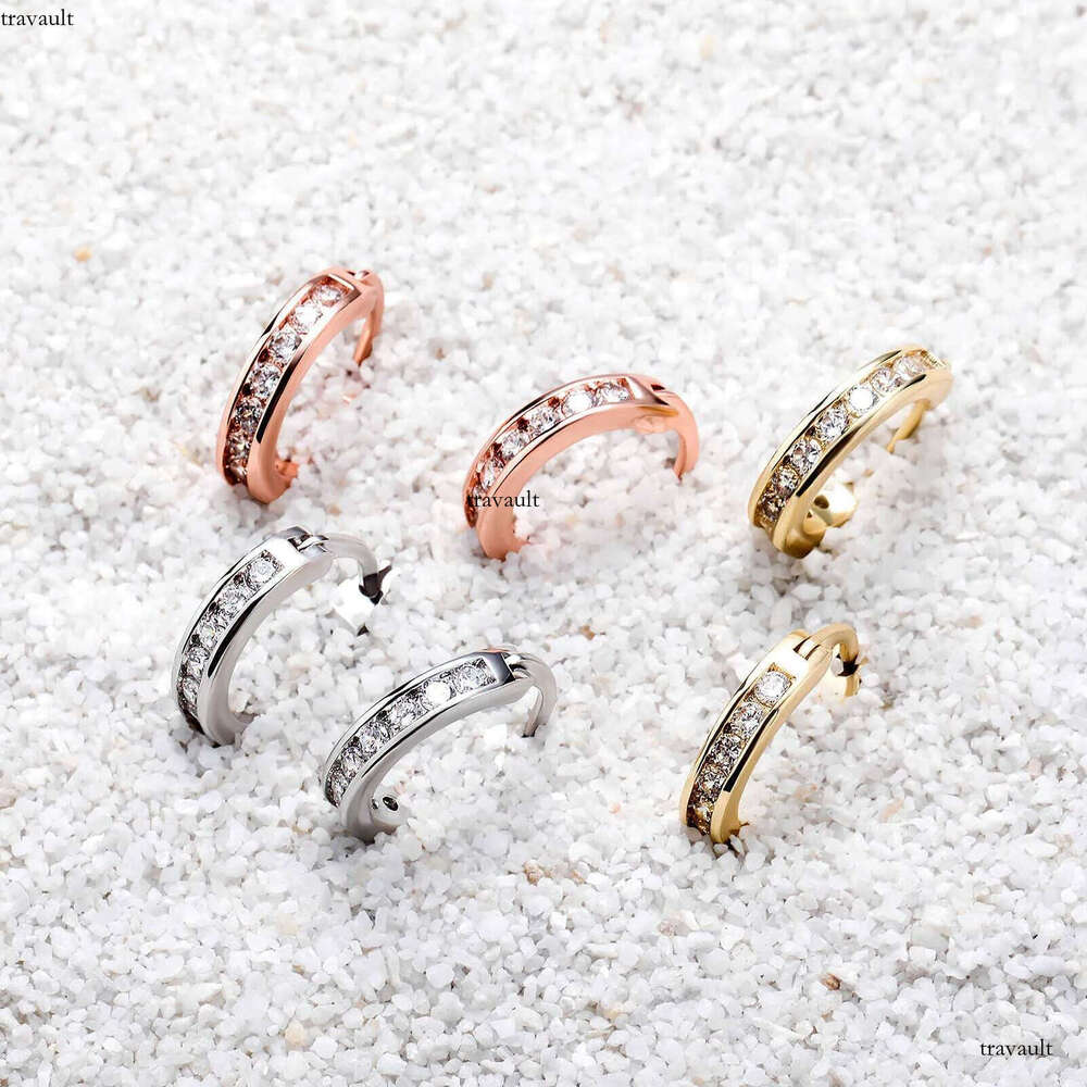 Mens Ins Trendy Ring Unisex Hip Hop Earrings Personalized Simple Dia Hie Hoop Earring Dangle Ear Rings Cute 14K Gold Bling Brincos