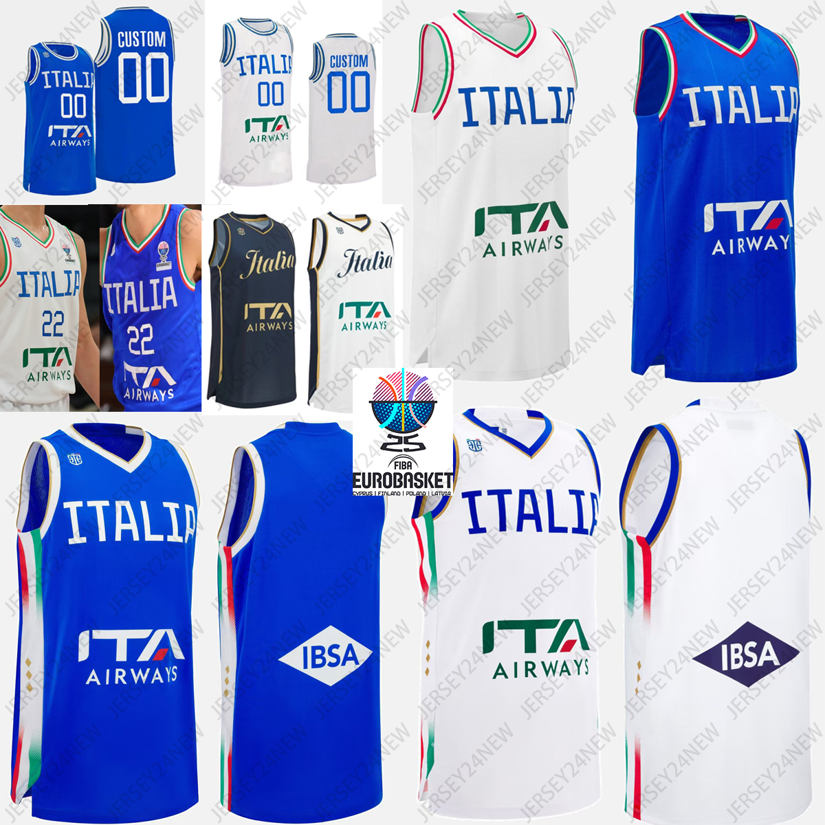 Italy 2025 Basketball Jersey 13 Simone Fontecchio 0 Marco Spissu 9 Nicolo Melli 22 Giordano Bortolani 7 Stefano Tonut 17 Giampaolo Ricci