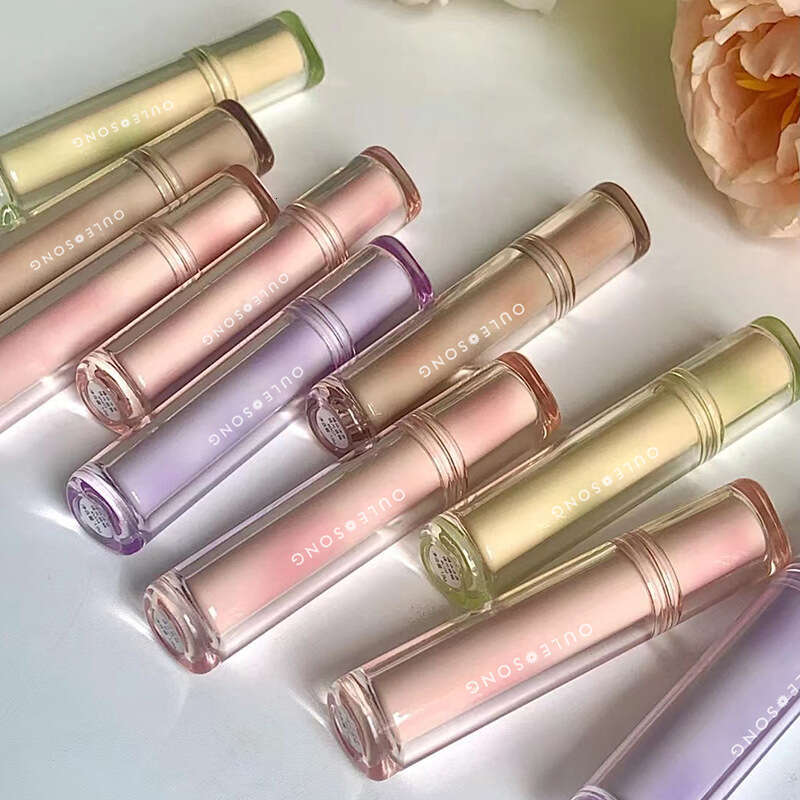 OULESONG Iced Tea Mirror Water Glass Jelly Round Tube Domestic Lip Gloss Live Streaming Female Free shipping Free shipping