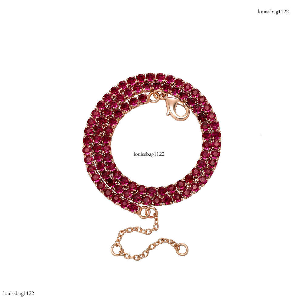 New Colorful Tennis Chain Hip-Hop Full Dia Necklace Spring Clasp Jewelry