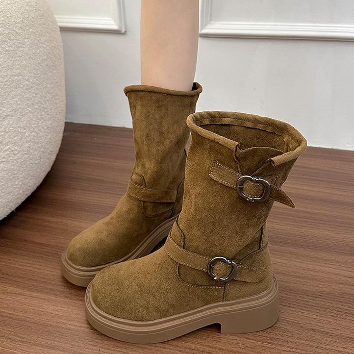 new Free delivery designer woman boots Martin boots women's midsole boots with simple design look slim and tall