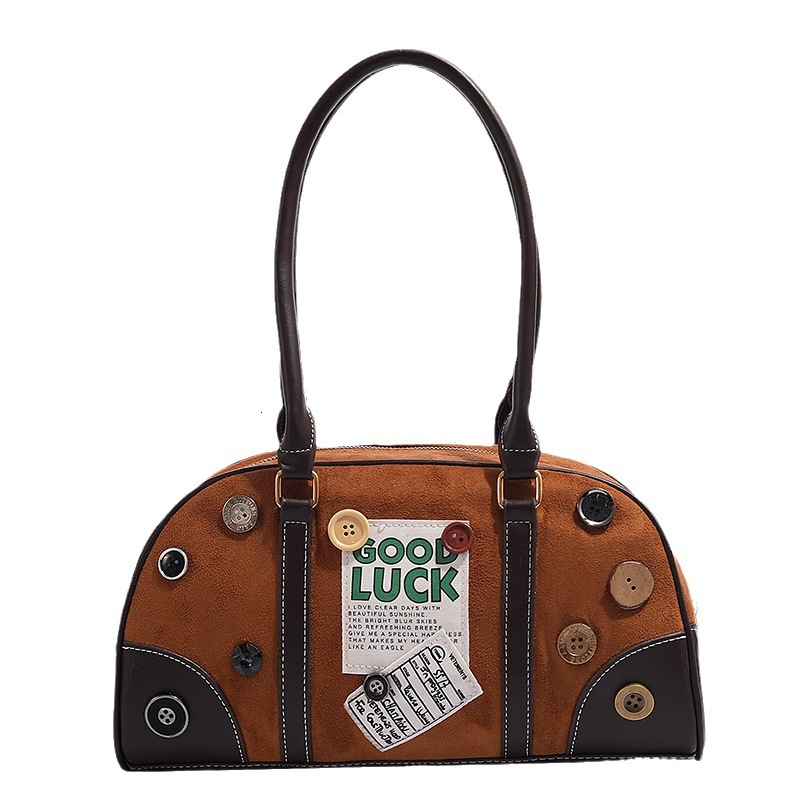 American Style Commuter Bowling Handbag for Women Versatile Shoulder Crossbody Bag ddmymoon