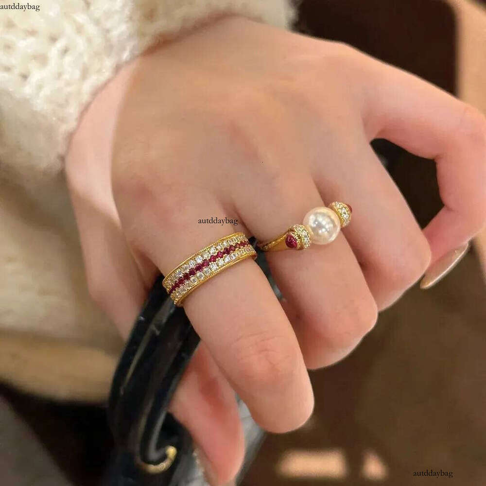 Choucong Wedding Rings Jewelry Sterling Sier Gold Fill Ruby CZ Dia Gemstones Party Women Eternity Open Ring Adjustable Gift