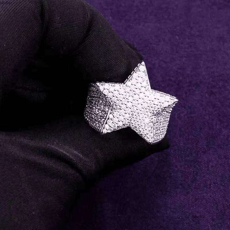 2024 Hip Hop Fine Jewelry Passd Dia Tester Sterling Sier Iced Out VVS Moissanite Cluster Star Ring for Men Women