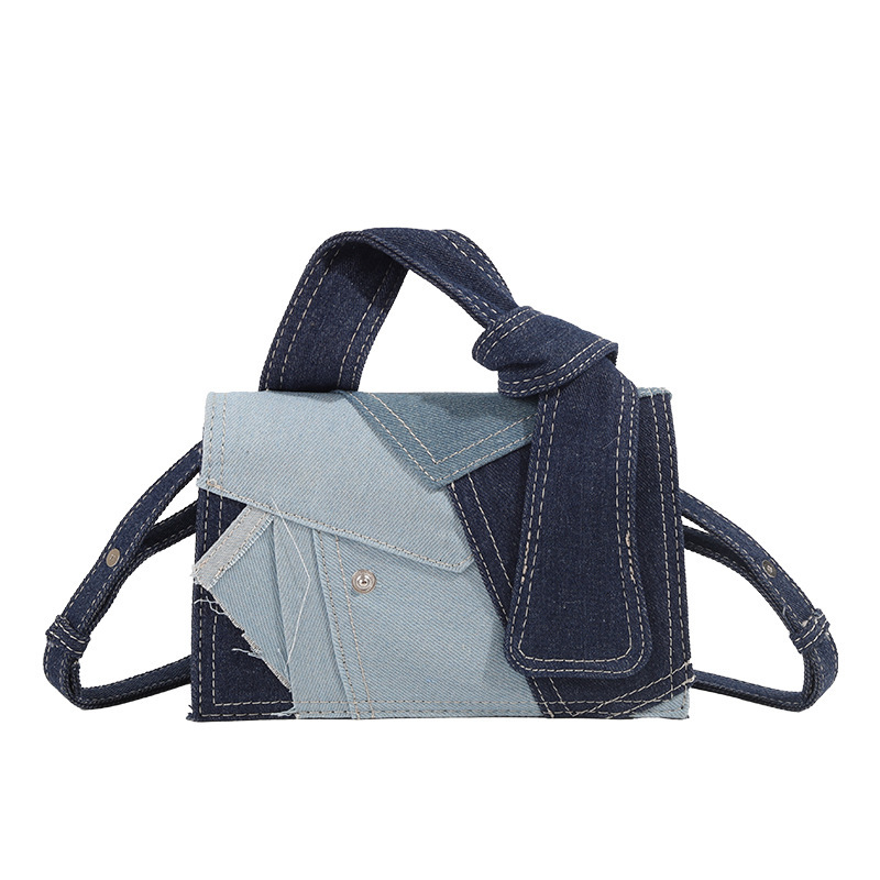 Denim Patchwork Crossbody for Women Korean Versatile Casual Shoulder Bag Handbag ddmymoon