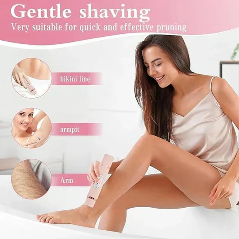 Double Head Electric Epilator For Bikini Leg 2-In-1 Womens Cordless Shaver Painless Body Hair Removal Waterproof Hair Trimmer 250805