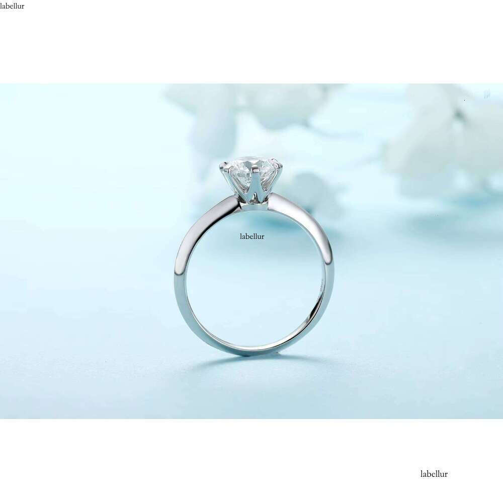 Platinum Synthetic Lab Dia Wedding Jewelry Round Cut Classic 0.5ct Engagement Rings for Women