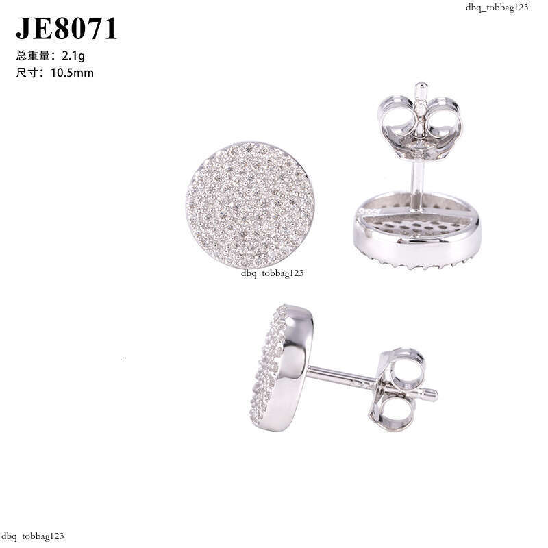 Wuzhou Classic for Men and Women Sier Moissanite Full Inlay Hot-Selling Earrings