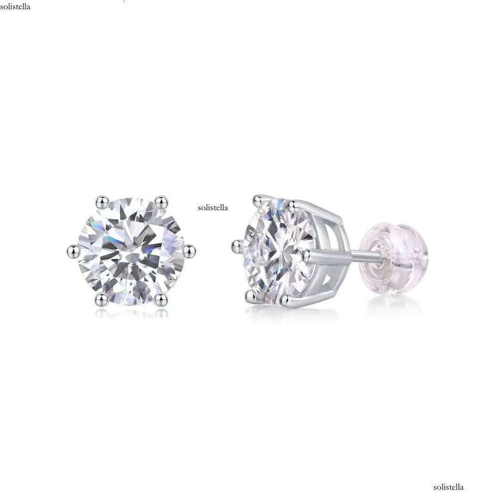 2CT 3CT Gold Plated Sterling Sier Vvs Moissanite Stud Earrings With Gra Certificate