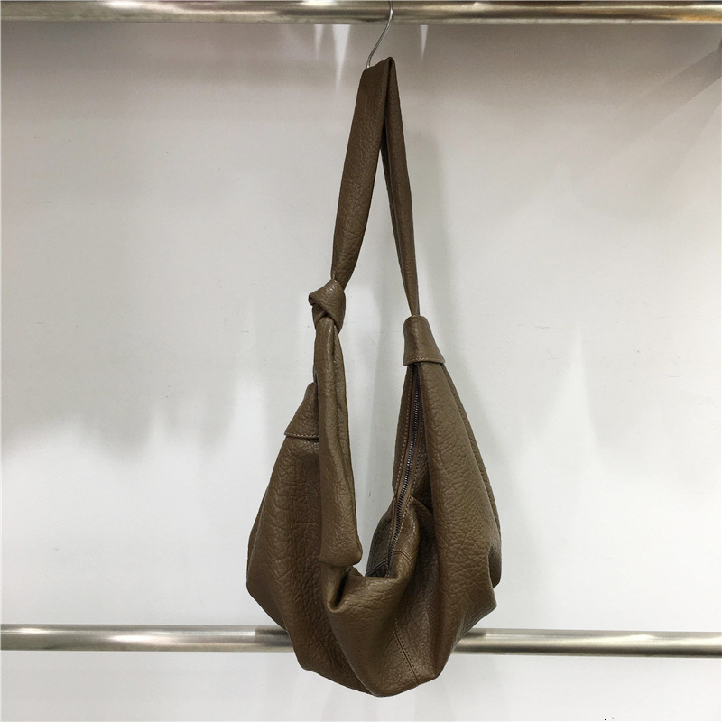 Soft Leather Wrinkled Dumpling Lazy Style Casual Versatile Shoulder Bag ddmymoon