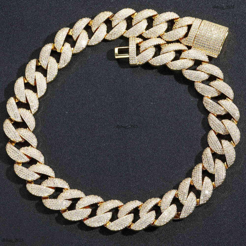 Hip Hop 22mm Wide Bubble Cuban Chain 5 Row Dia Personality Bold Trendy Moissanite chain Men's Necklace