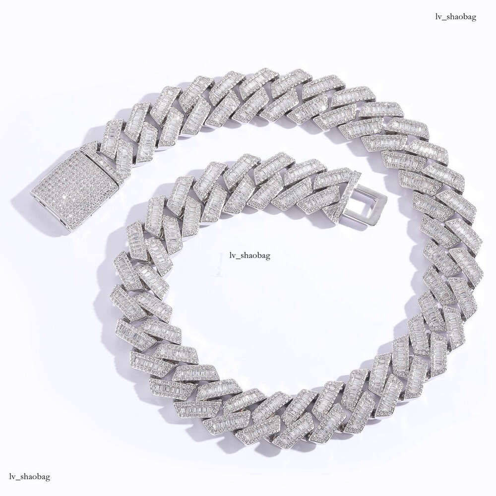 Hip Hop 20mm Wide Dia Cuban Chain Bold Square Round Moissanite chain Personality Exaggerated Men's Necklace