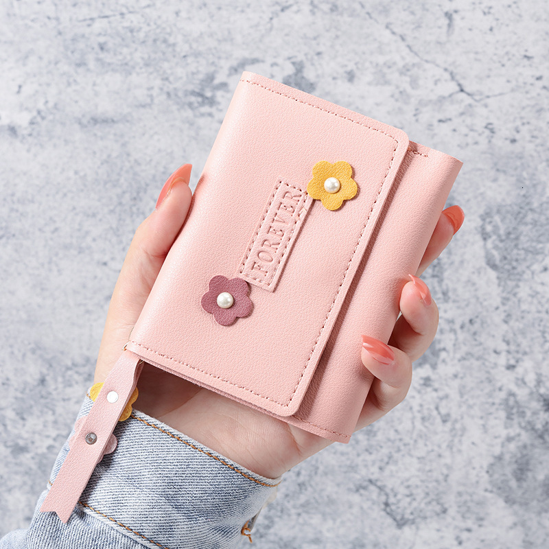 Factory Direct Sale Luxury Bag 2022 Korean Style New Women's Wallet Short Creative Fashion Wallet Student Buckle Coin Purse