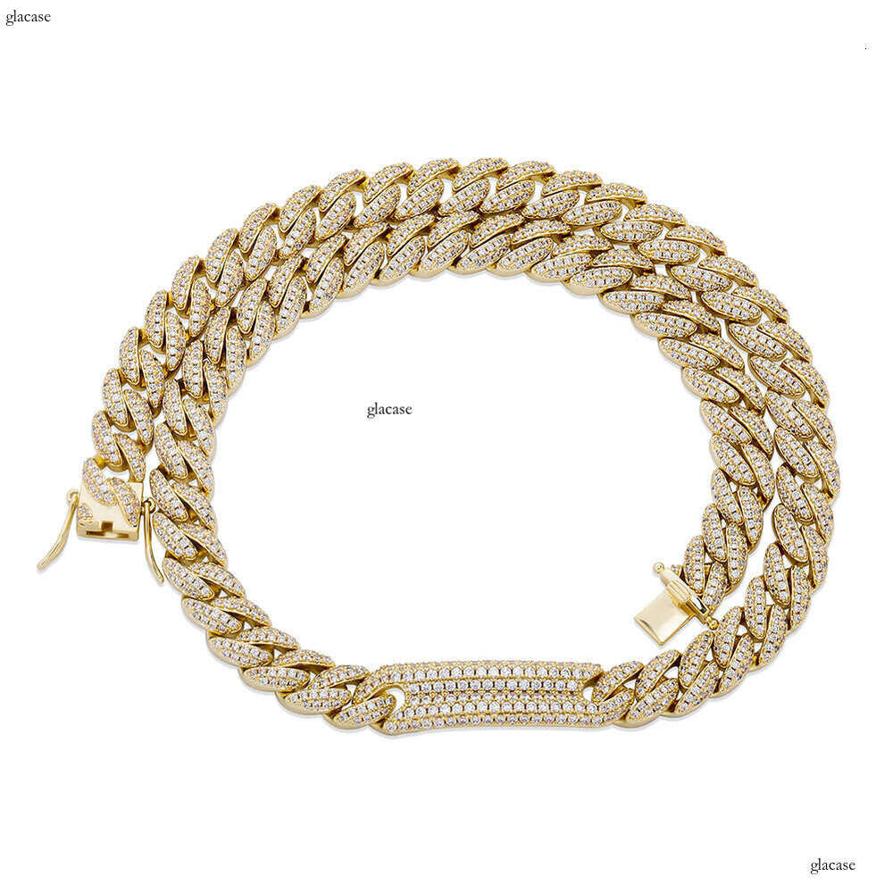 Hip-Hop Trendy Jewelry 9mm Micro Paved Moissanite chain Cuban Chain Versatile Necklace