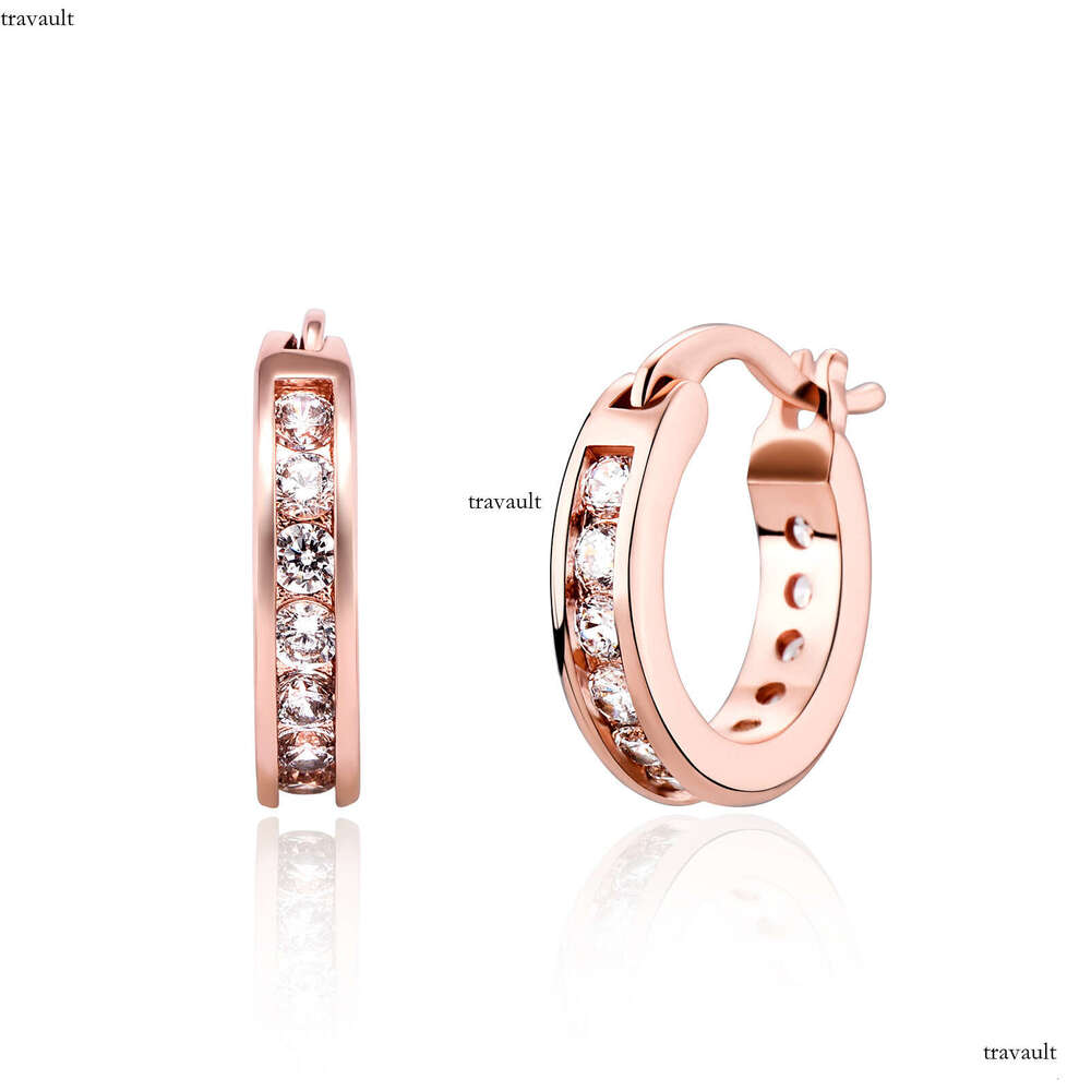 INS Trendy Hoop Unisex Hip-Hop Studs Personality Simple Dia-Studded Earrings