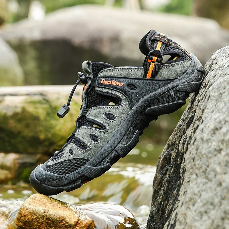 Summer Outdoor Sneakers Breathable Hiking Shoes Genuine Leather Outdoor Hiking Sandals Men Trekking Trail Water Sandals Big Size 250805