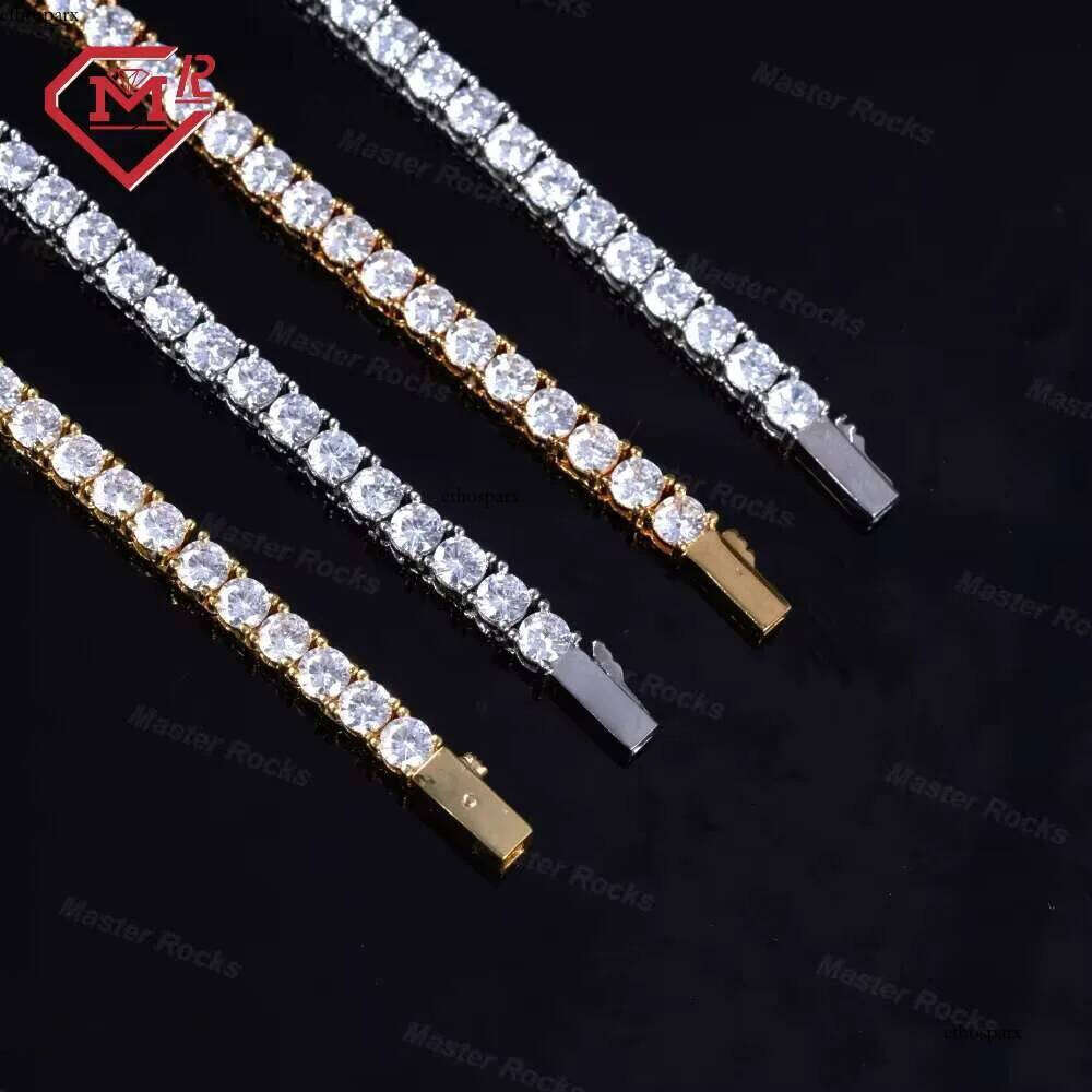 Fully Iced Out Dia Necklace Sier Factory Price Moissanite Tennis Chain