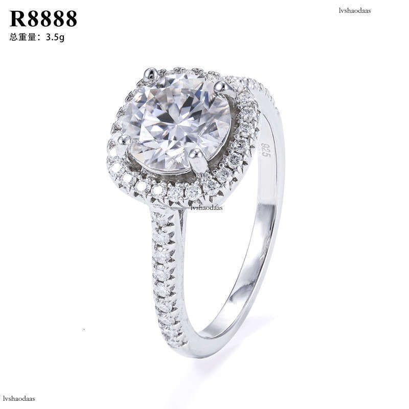 Classic Square Full Silver Moissanite for Women, Unique Design, Korean Style, Elegant Diamond Ring, Wedding Ring