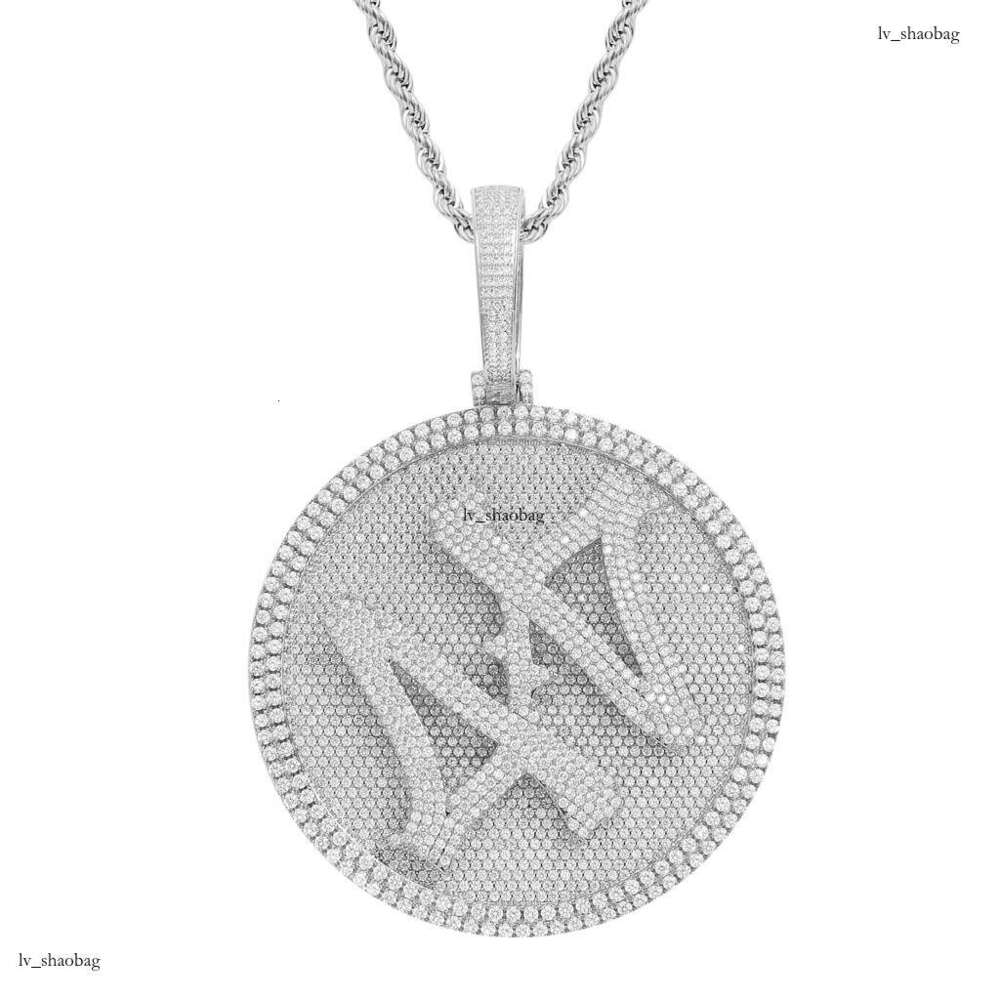 Necklace for Men 44 Rotatable Large Turntable Heavy Craft Micro-inlaid Moissanite chain Solid Trendy Men's Hip-hop Pendant