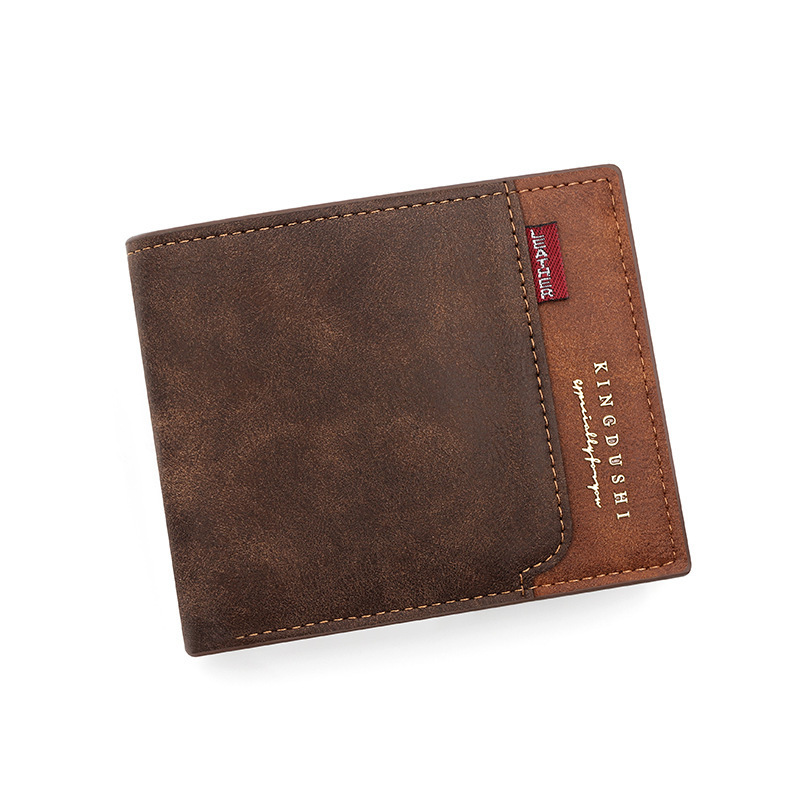 European And American Luxury Bag New Men's Wallet Short Style Silver Coin Purse 70% Off Stitched Suede Leather Loose-leaf Money Clip Cross-border