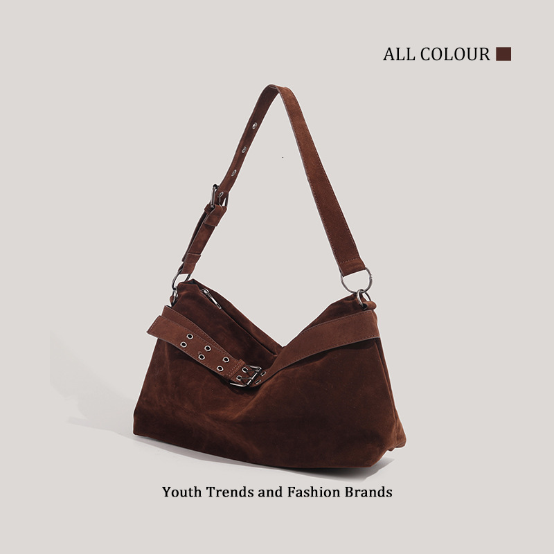 Autumn Winter Matte Single Shoulder 2025 Niche Belt Buckle Design Large Capacity Tote Bag ddmymoon