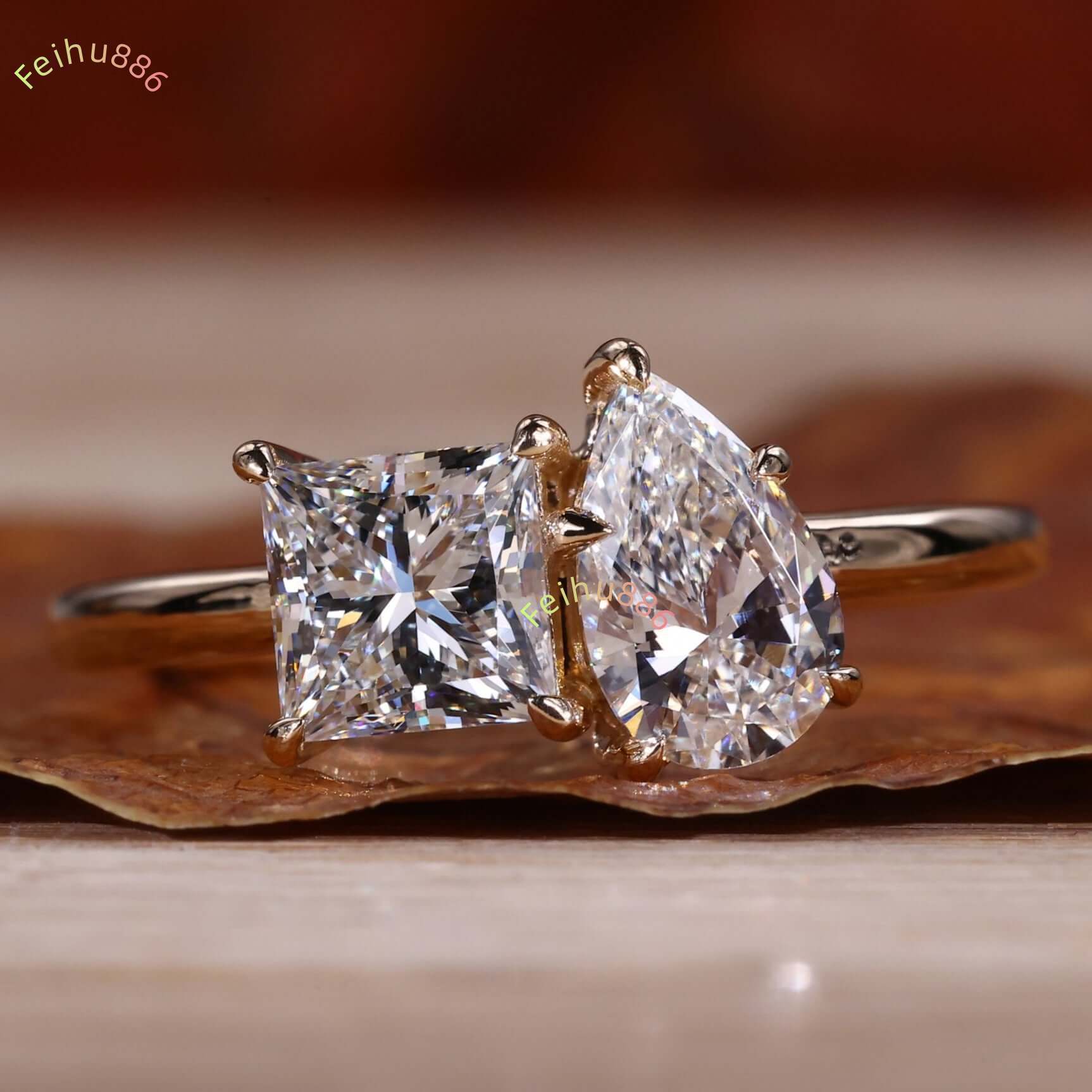 2025 new Authentic 18K Solid Gold Rings with VVS Moissanite for Womens Engagement