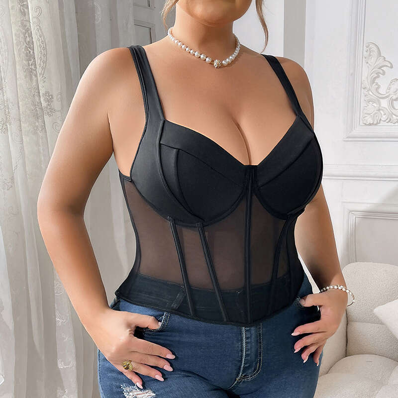 Plus Size Women Sexy Fishbone Bra for Big Bust Camisole