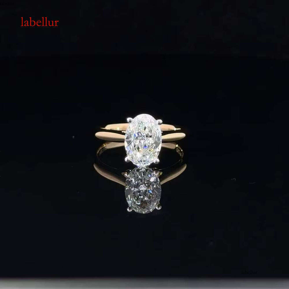 Customizable Solitaire Oval 1ct-4CT White Gold 14K IGI Certified CVD HPHT Lab Grown Dia Ring for Women Engagement Wedding