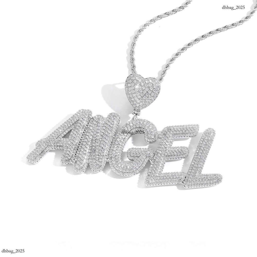 New Heart Buckle Fat Body Letter Pendant Splicing Custom DIY Unisex Hip Hop Trendy Accessories