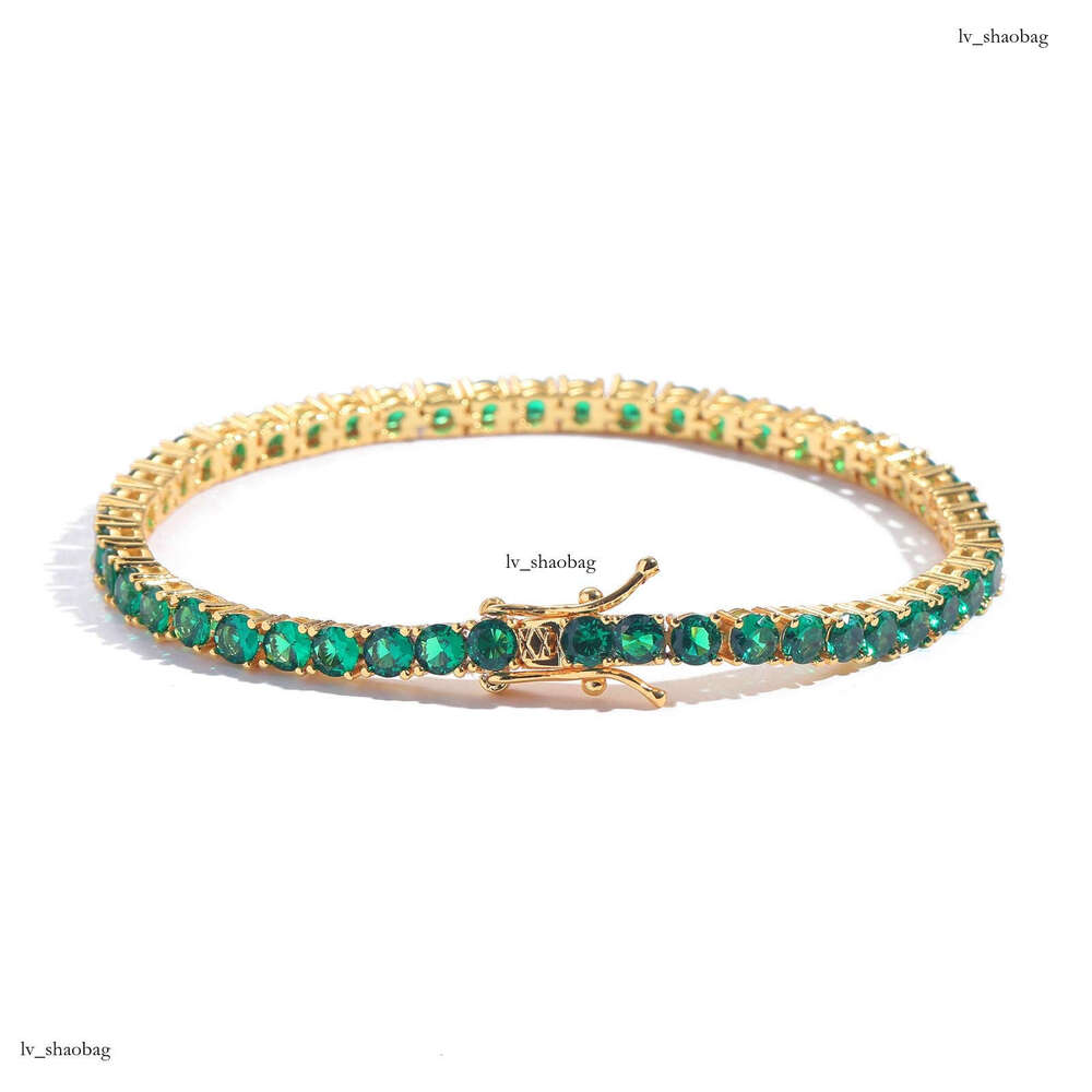 4mm Green Moissanite chain Simple Personality Unisex Tennis Chain Hip Hop Necklace