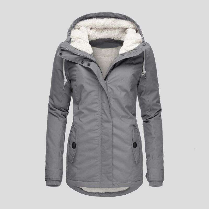 Women's clothing popular lamb plus veet cotton coat for women casual hooded jacket