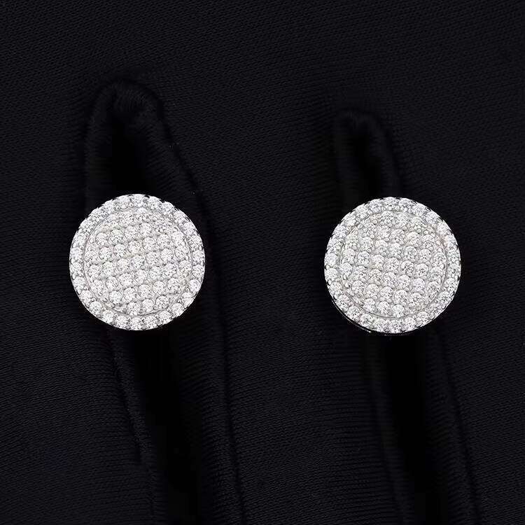 Pass Tester 11 mm Wide Hip Hop Earring Jewelry Classic Sterling Sier Vvs Dia D Moissanite Stud Earrings