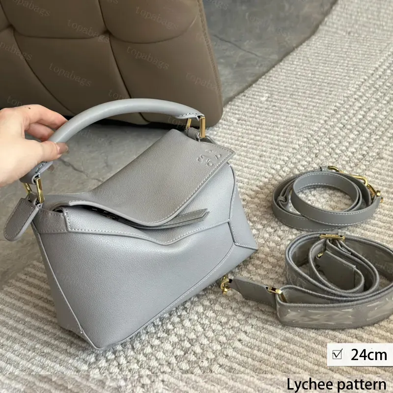 Beach Designer Crossbody Bags For Women Top Handle High Grade Real Leather Fashion Puzzles Design Shoulder Bag With Two Straps Lady Handbags