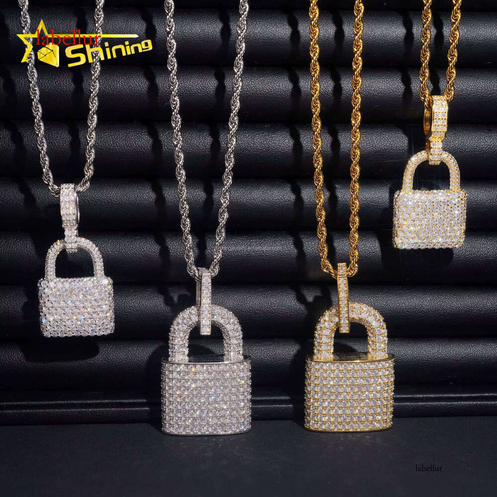 Hot Sale New Arrivals Pass Tester Rapper Jewelry VVS1 Moissanite Dia S Sier Iced Out Man Lock Pendant Charms