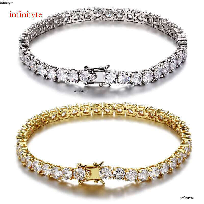 Gold Plated Hip Hop Dia CZ Cubic Zirconia Women Tennis Bracelets