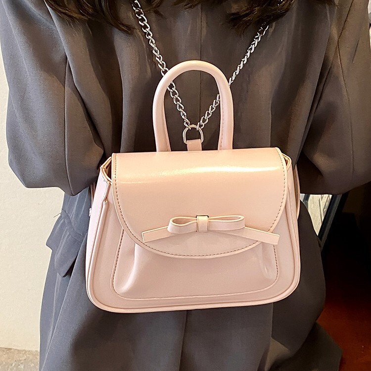 2025 New Fresh and Stylish Bow High-End Fashion Solid Color Backpack ddmymoon