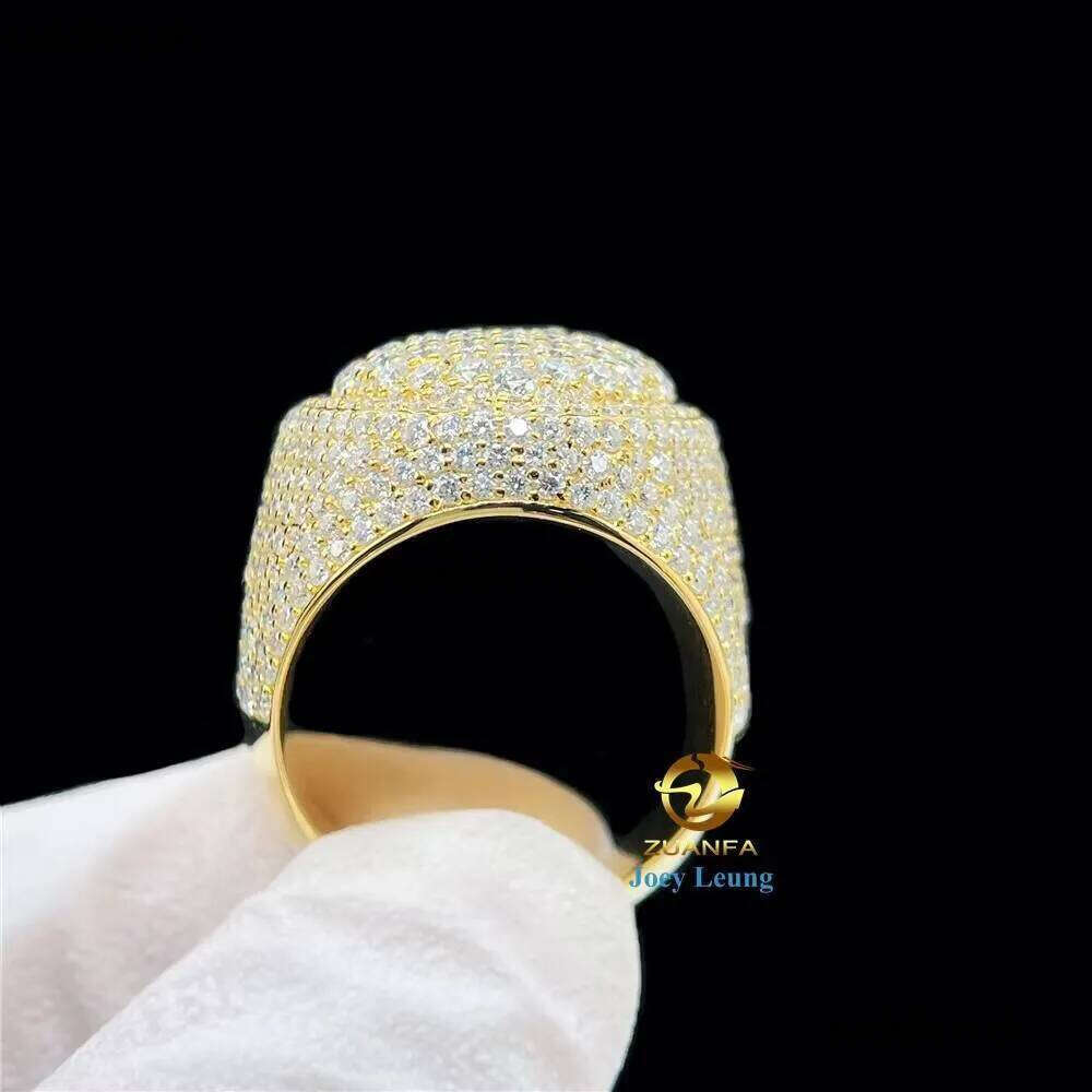 New Style Sier Hip Hop Jewelry VVS Moissanite Dia Iced Out Custom Men Rings 8c