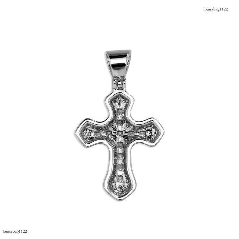 Hip Hop Blue Moissanite chain Cross Men's Necklace Fashion Versatile Sweater Chain Jewelry