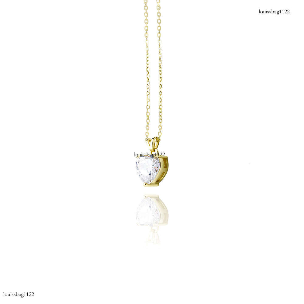 Iced Out VVS D Color Heart Moissanite 1-2 ct Women's Valentine's Day Pendant Gold Plated Necklace