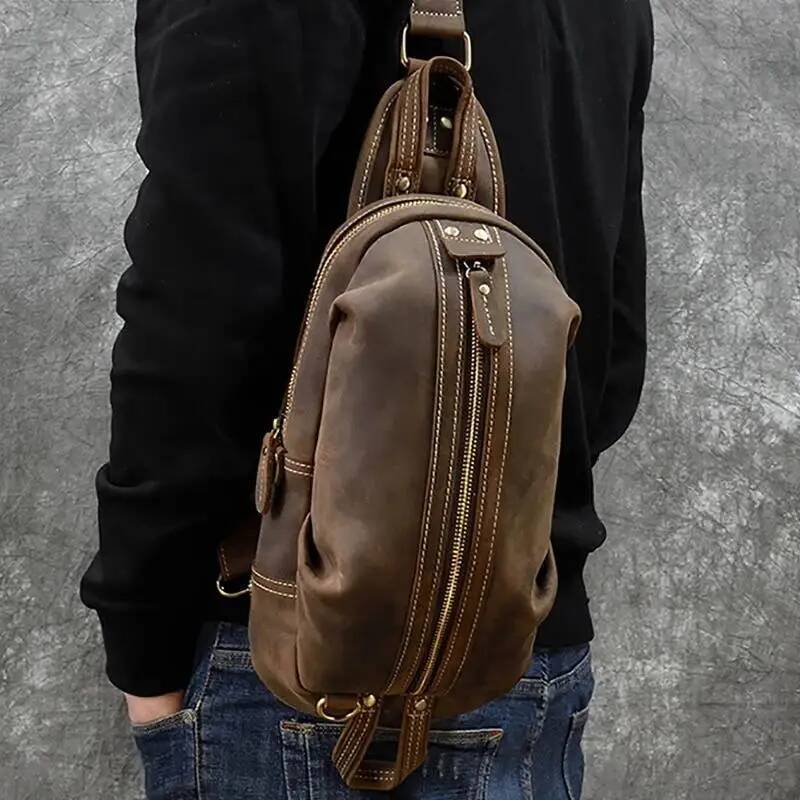 High Quality Small single shoulder backpack vintage fashion style chest bag pack 2020 hot men bags for sports